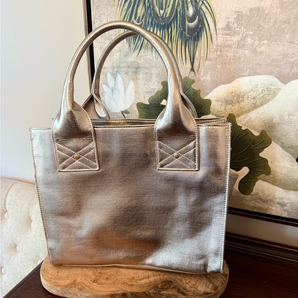 Lancome Rose Gold Structured Tote bag Shoulder Iridescent - Picture 1 of 11